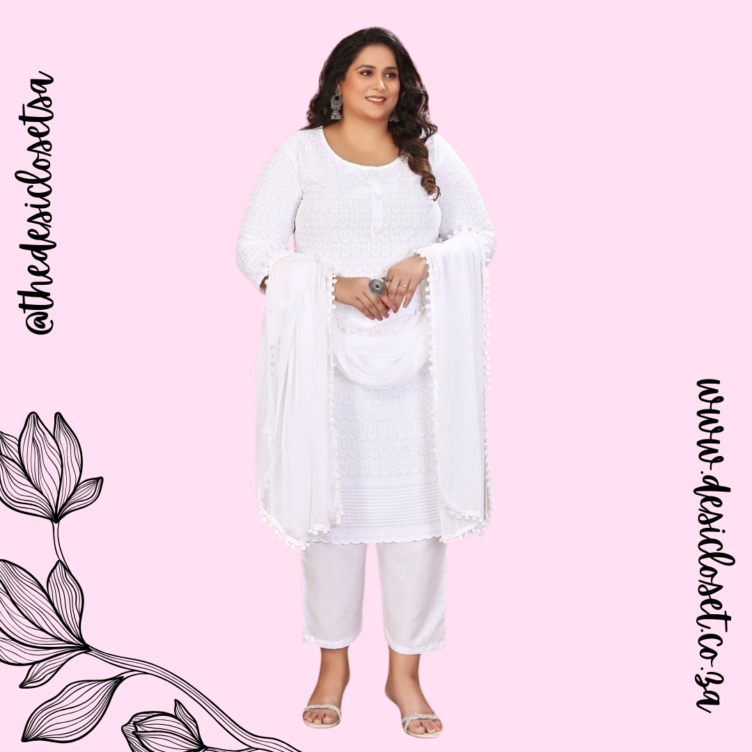 Embroidered Rayon Salwar Set with Naznim Dupatta
