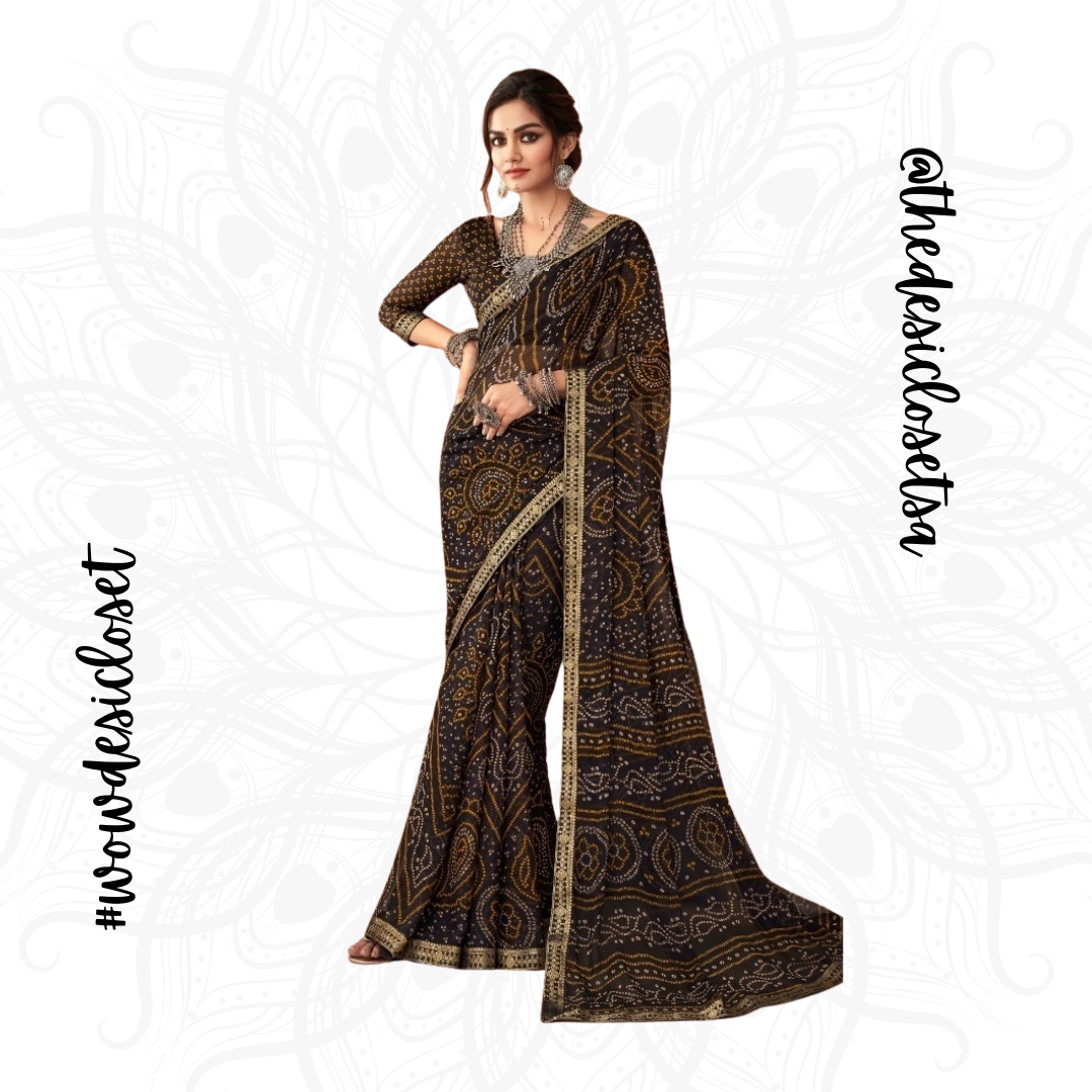Chiffon Bandhani Sari