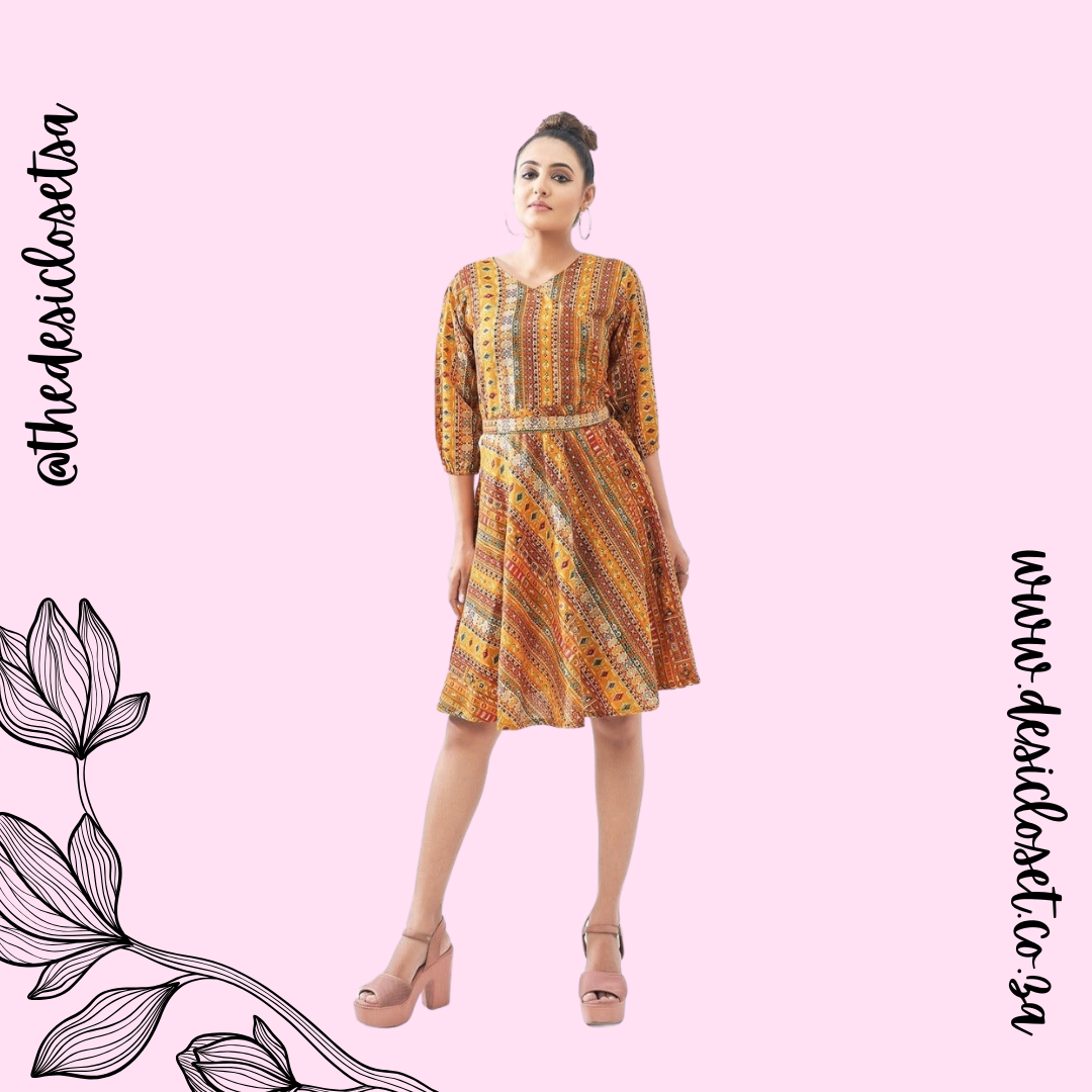 Cotton Dress with Belt