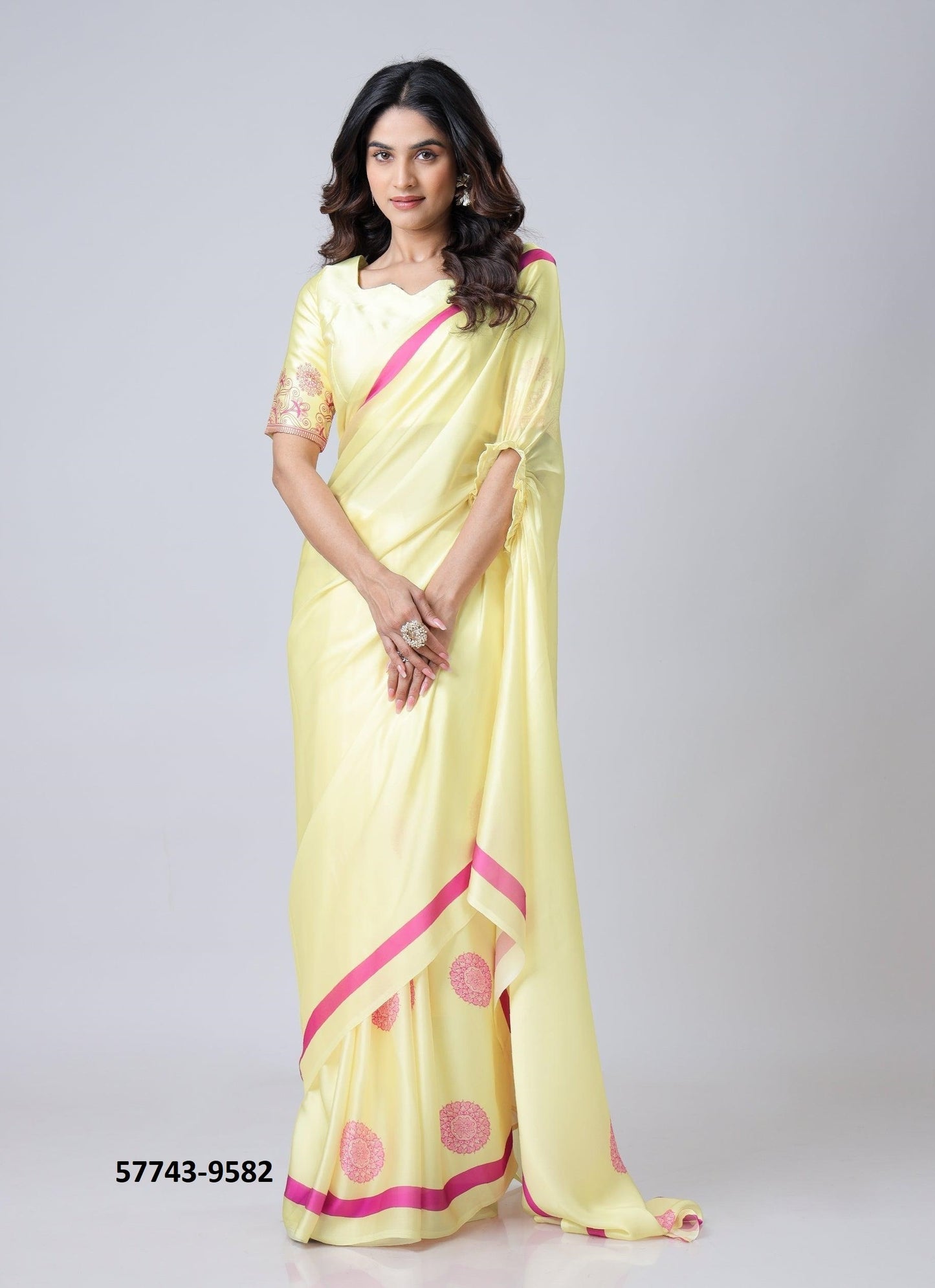 Crape Satin Sari