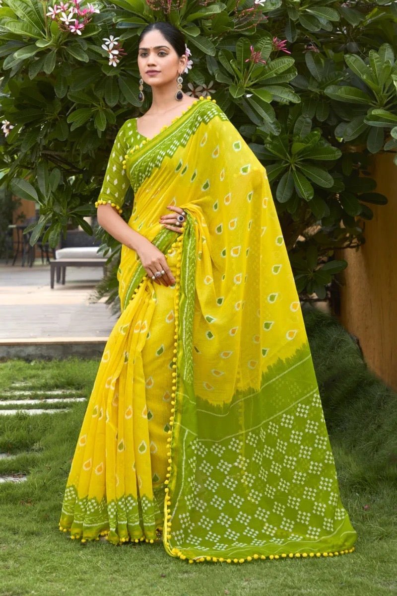 Unstitched Mul Cotton Sari