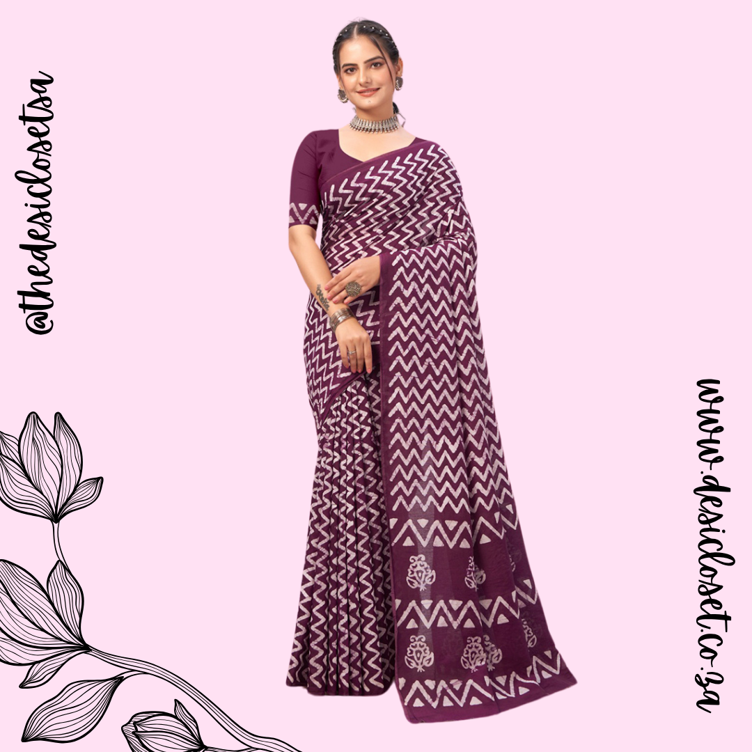 Chanderi Cotton Unstitched Sari