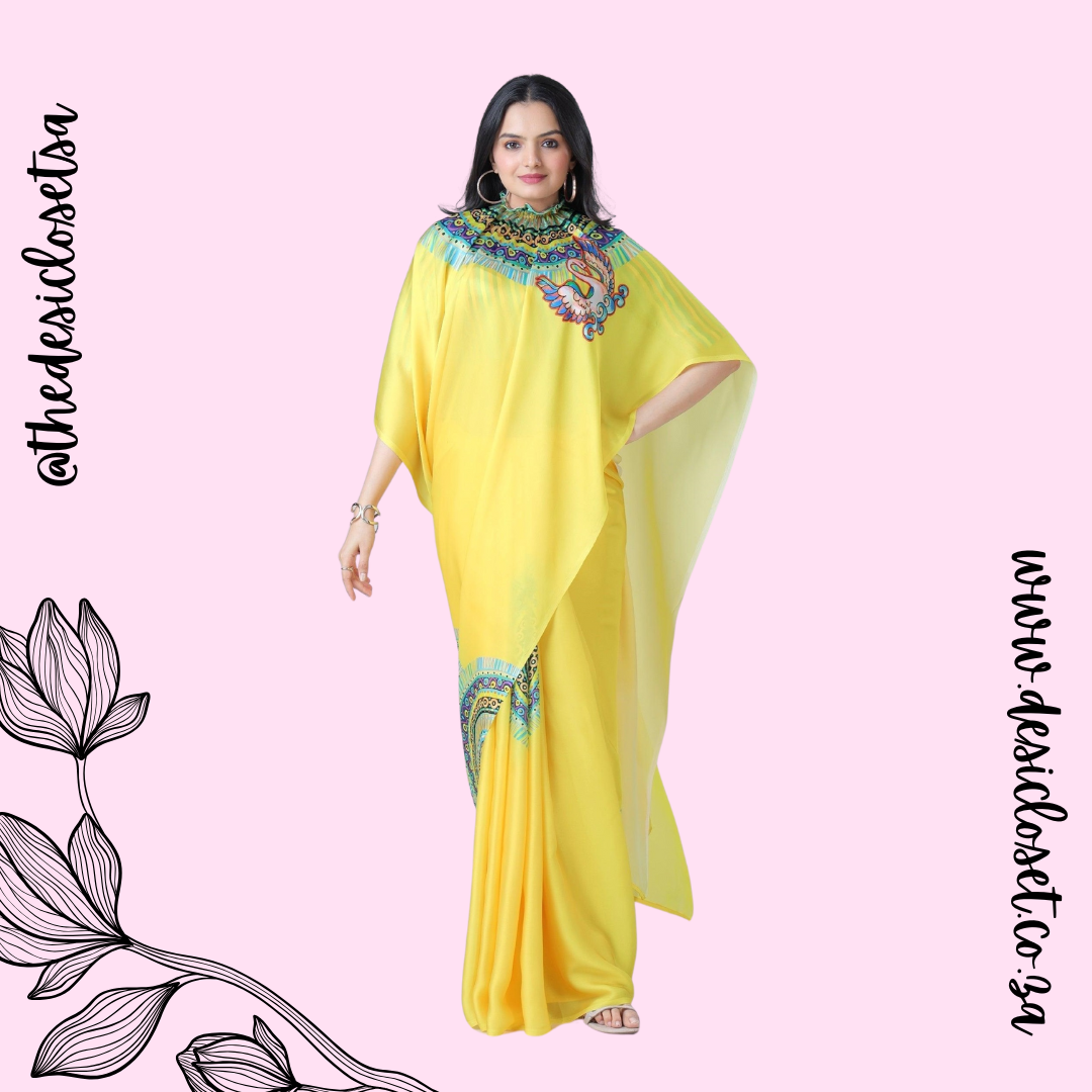 Crape Satin Sari (One Min Sari With Cut Out For Hand/Neck Drape)