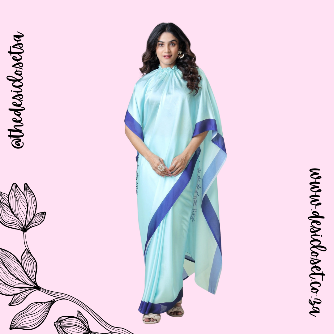 Crape Satin Sari (One Min Sari With Cut Out For Hand/Neck Drape)