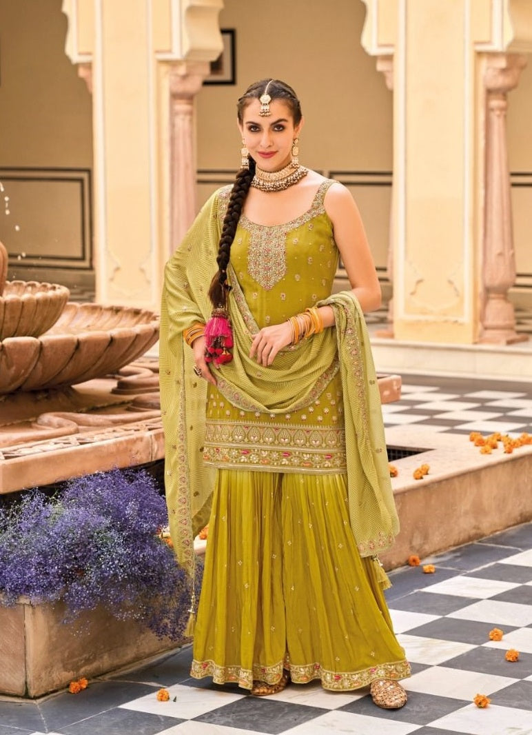 Sharara Set (Mehendi Colour)