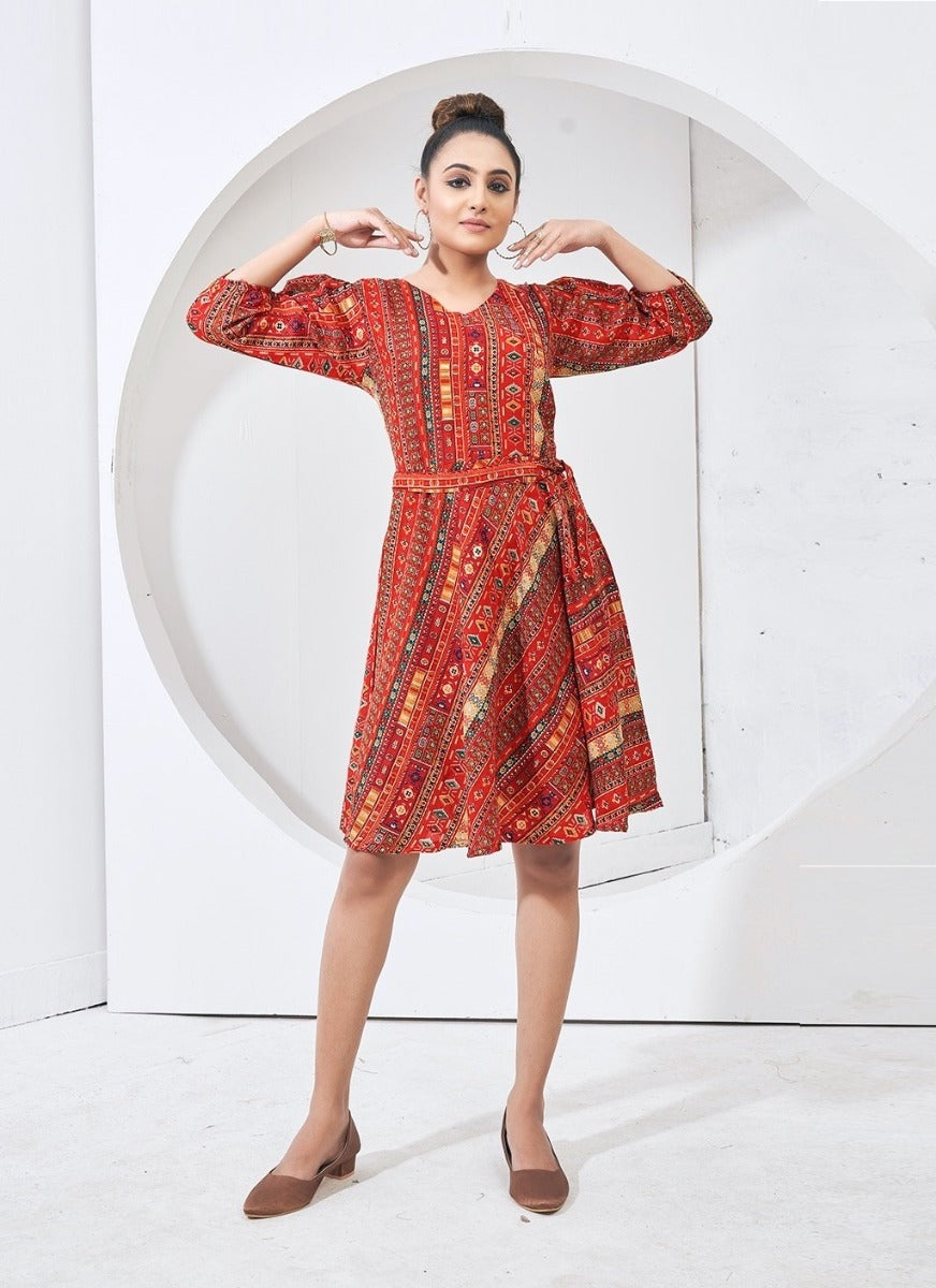 Cotton Dress with Belt
