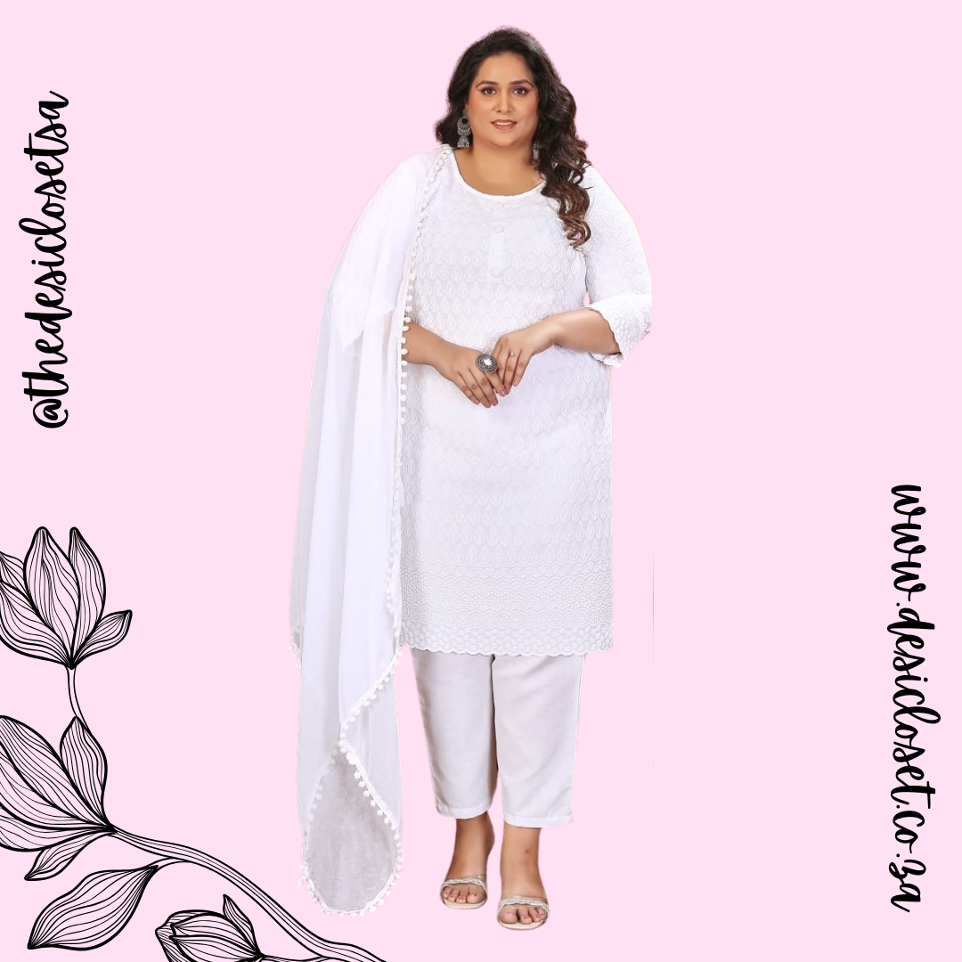 Embroidered Rayon Salwar Set with Naznim Dupatta