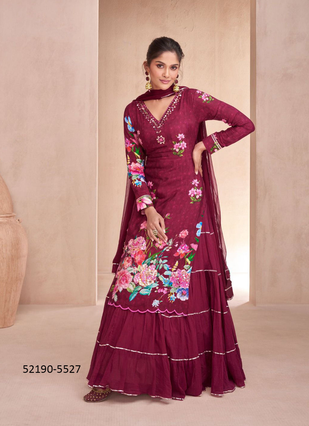 Gown with Top Attached & Dupatta