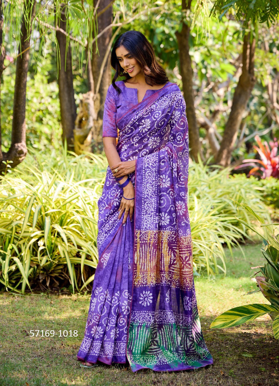 Cotton Unstitched Sari