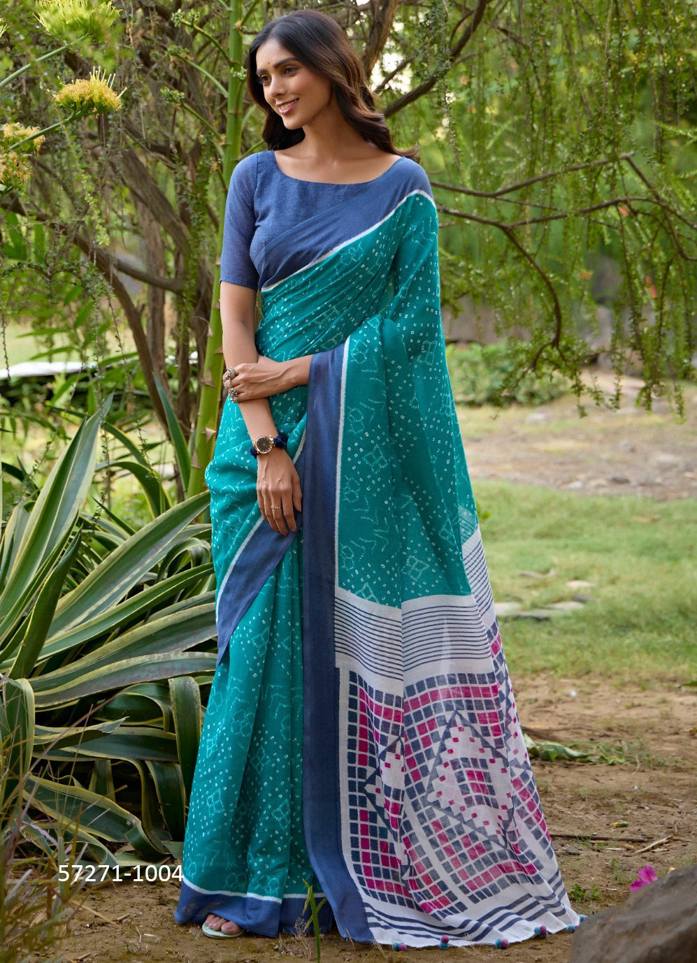 Pure Linen Unstitched Sari