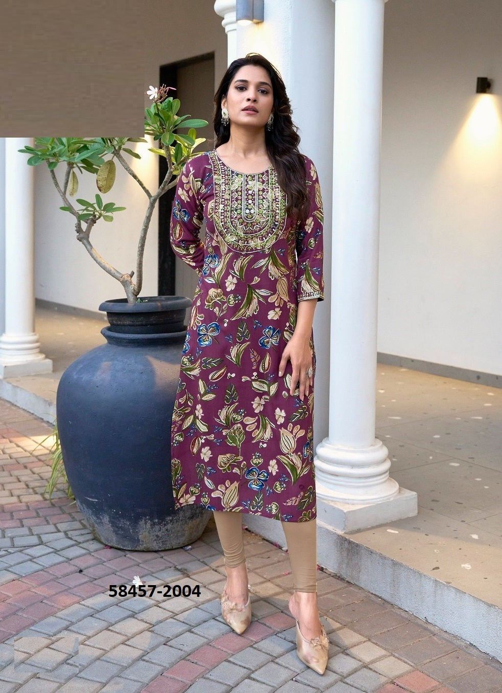 Straight-Cut Printed Rayon Top