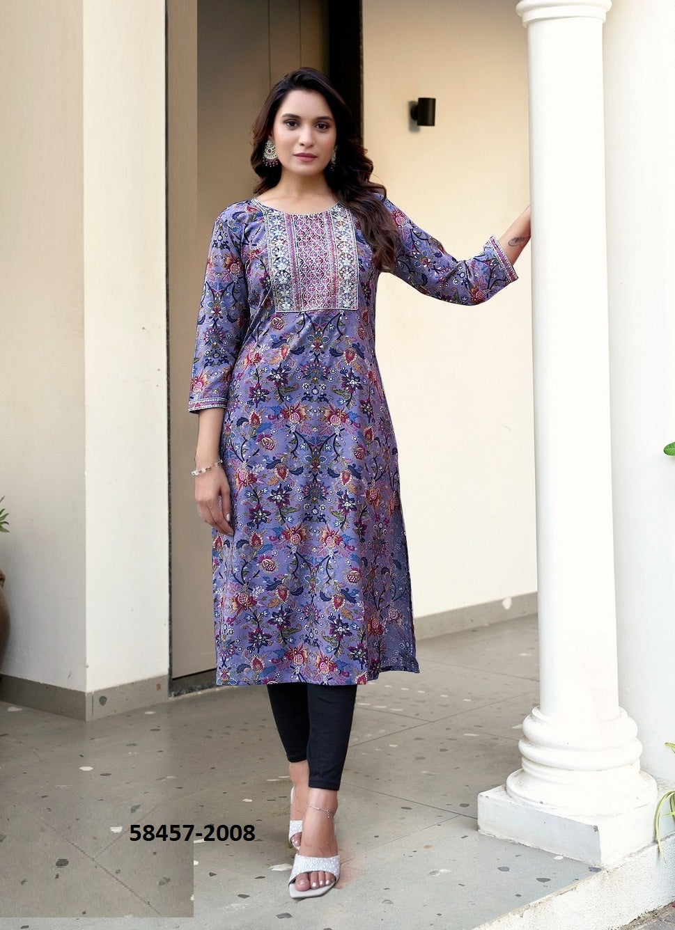 Straight-Cut Printed Rayon Top