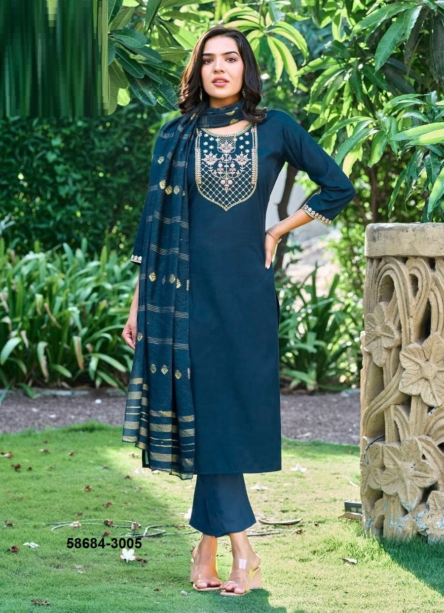 Rayon Salwar Set with Jacquard Dupatta