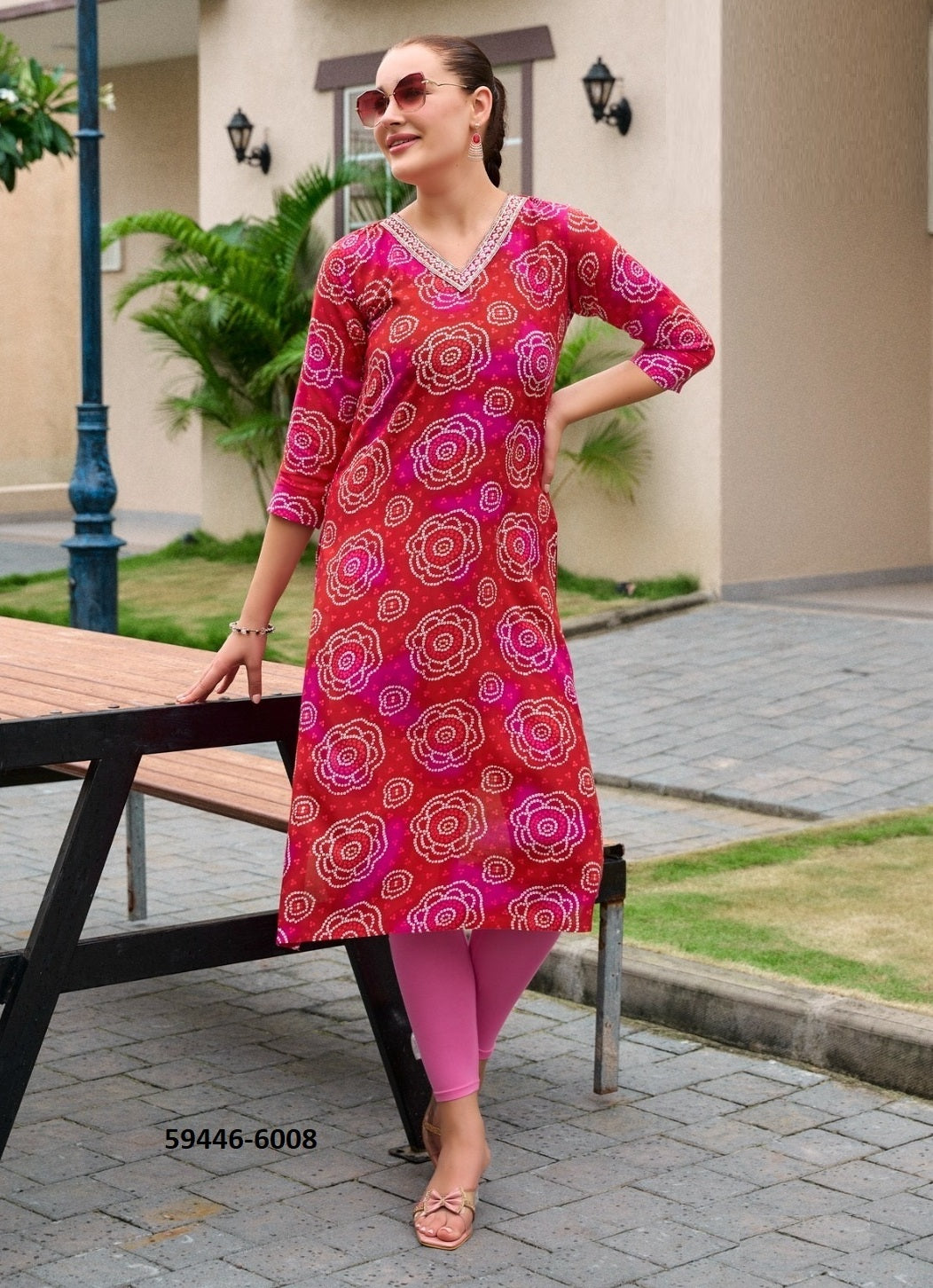 Straight-Cut Printed Rayon Top