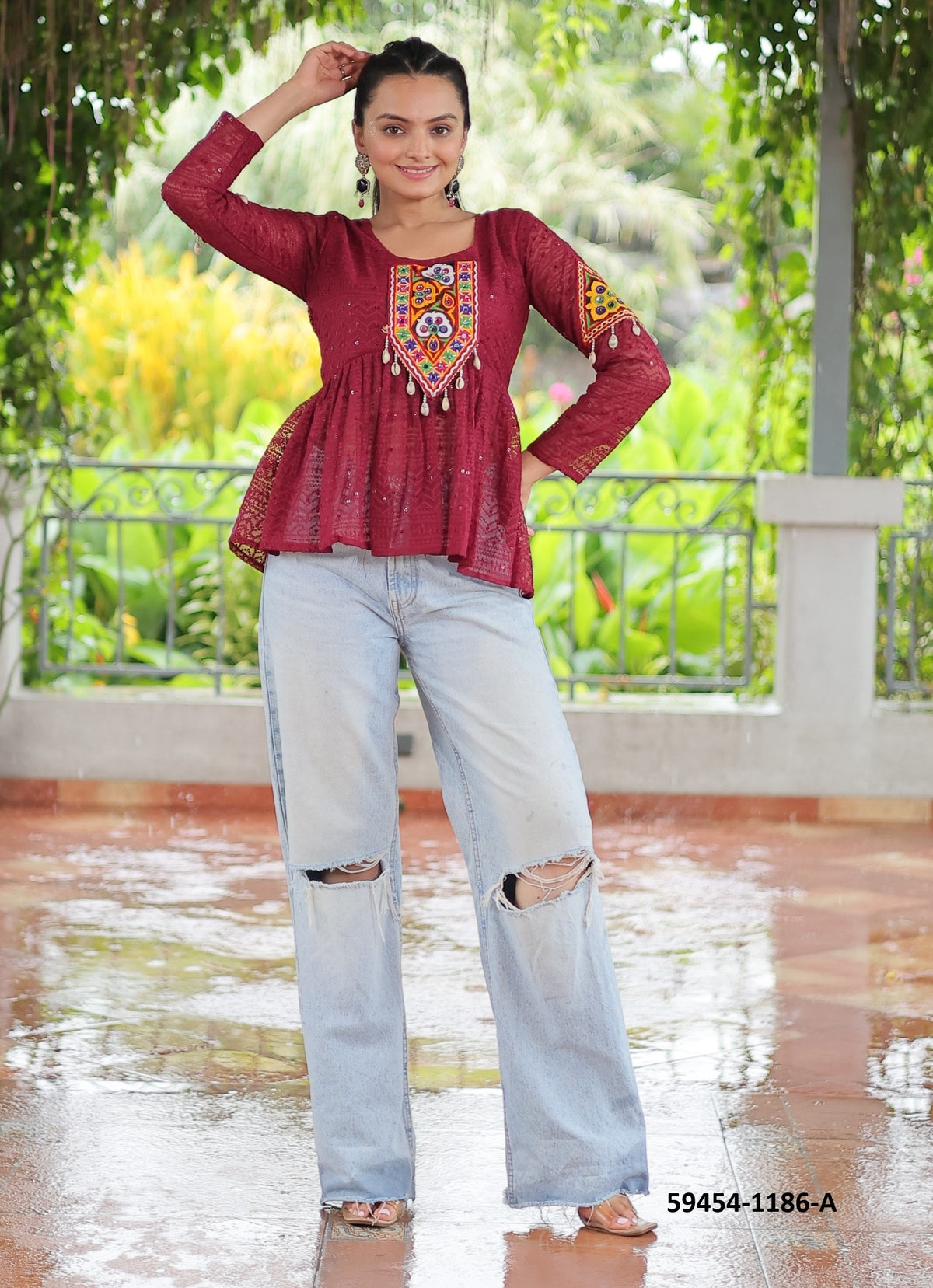 Georgette Gamthi Work Top
