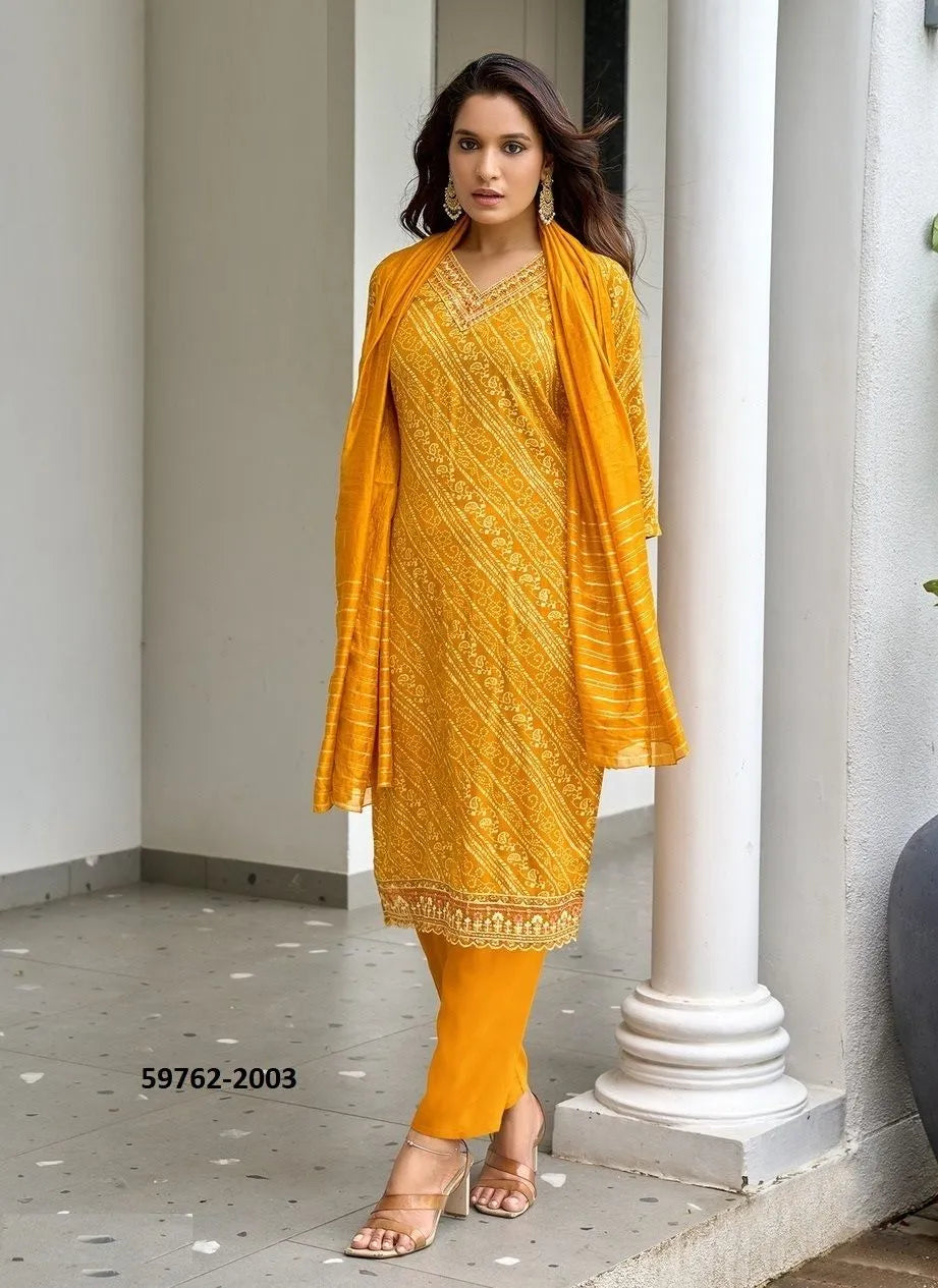 Printed Rayon Salwar Set with Jacquard Dupatta