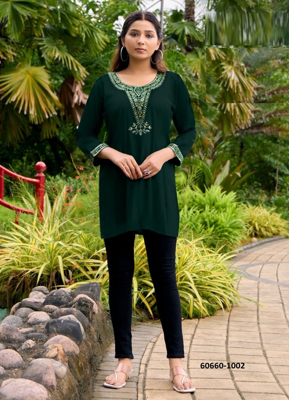 Rayon Embroidered Short Top