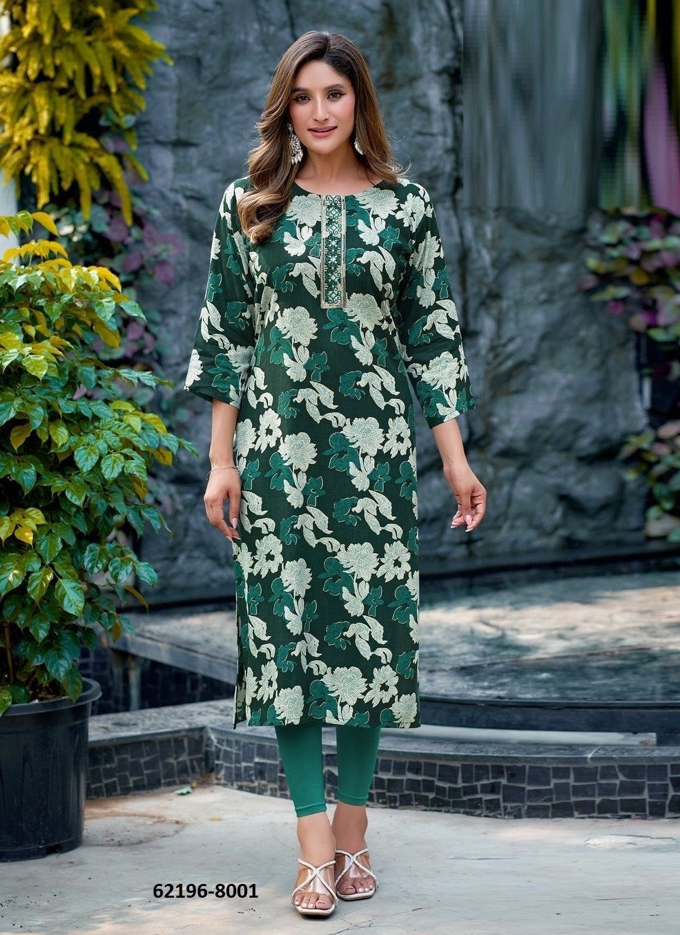 Straight-Cut Printed Rayon Top