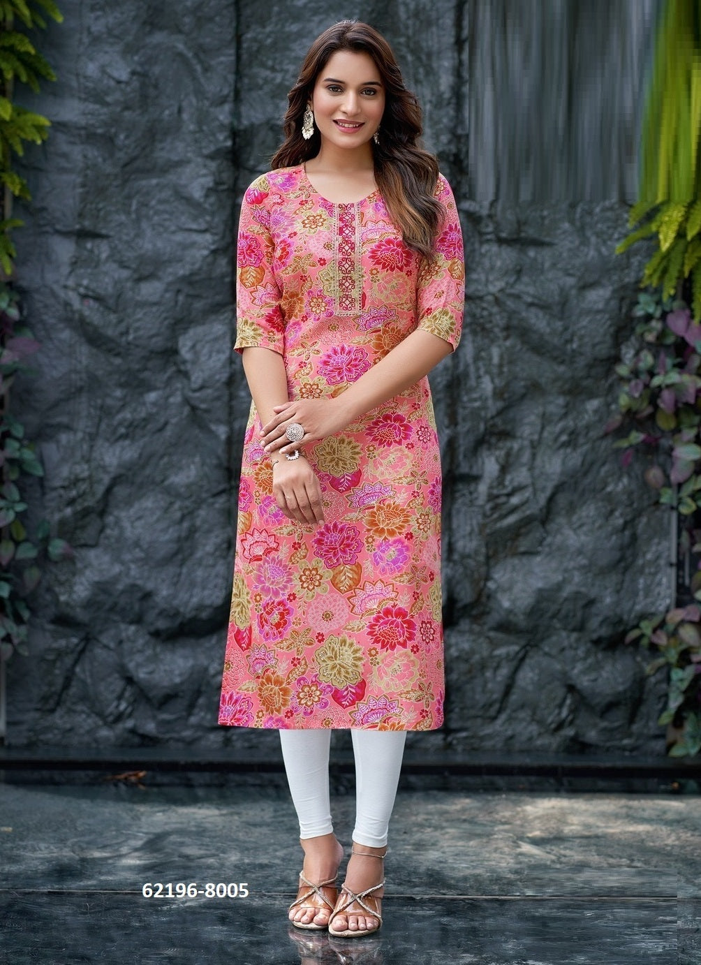 Straight-Cut Printed Rayon Top