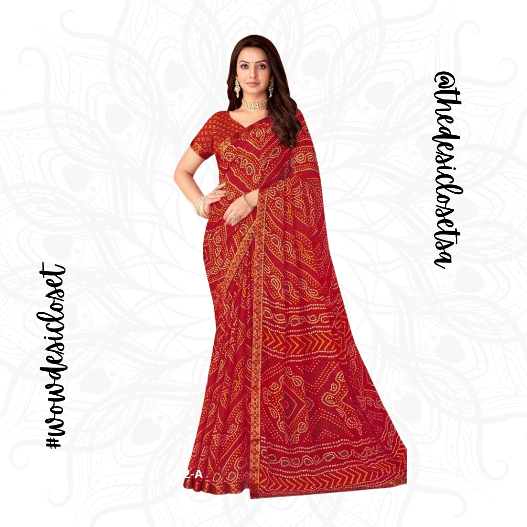 Chiffon Bandhani Sari