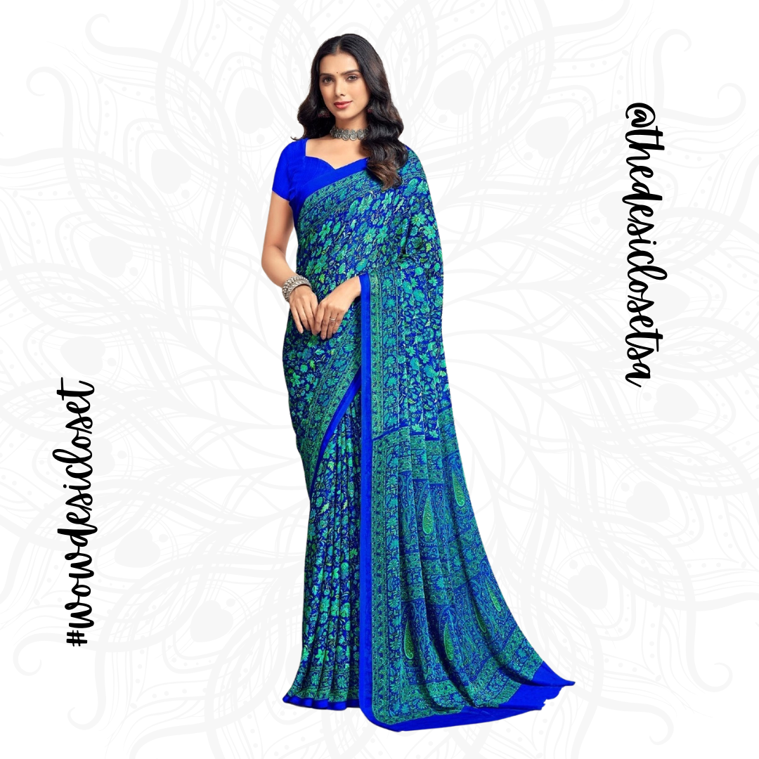 Chiffon Floral Sari