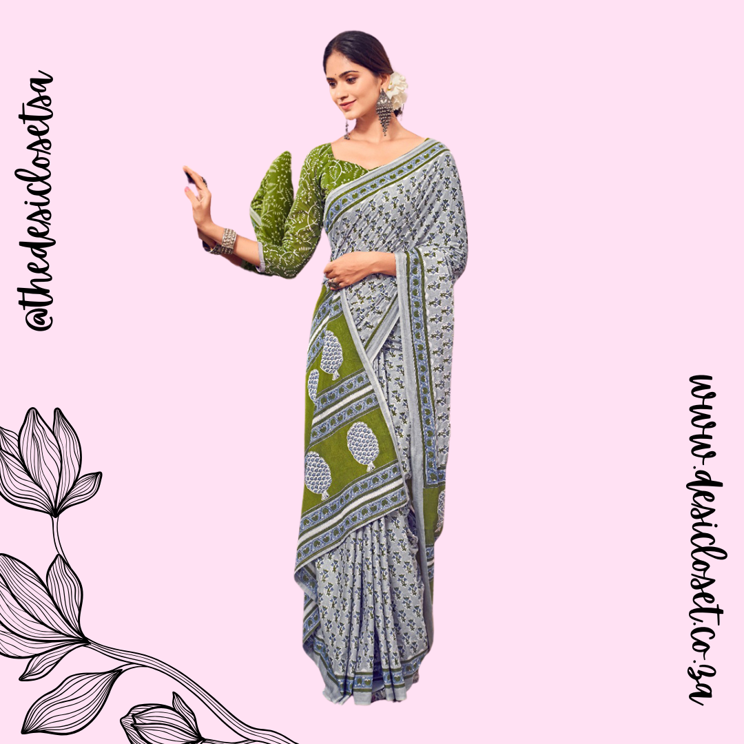 Cotton Unstitched Sari