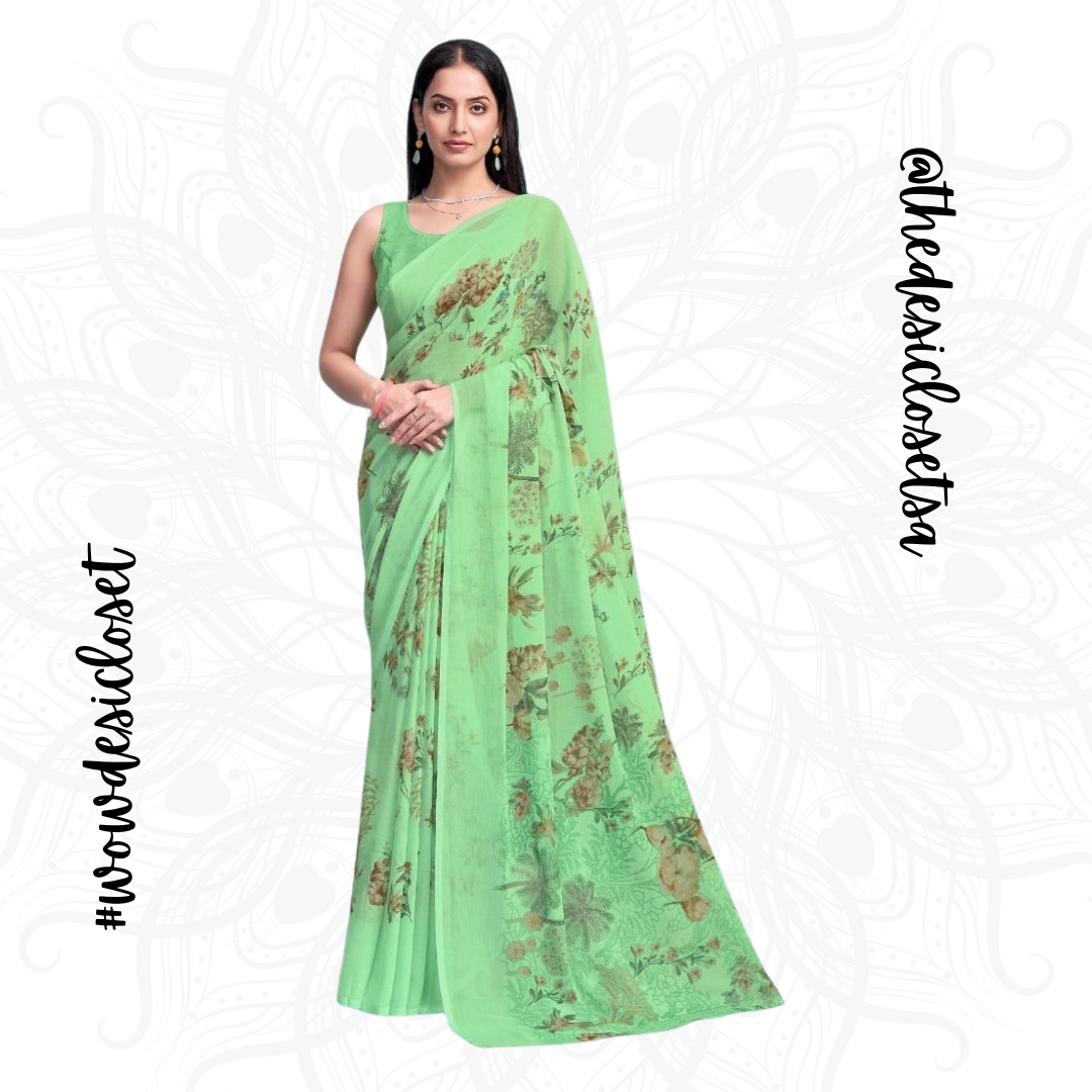 Chiffon Floral Sari