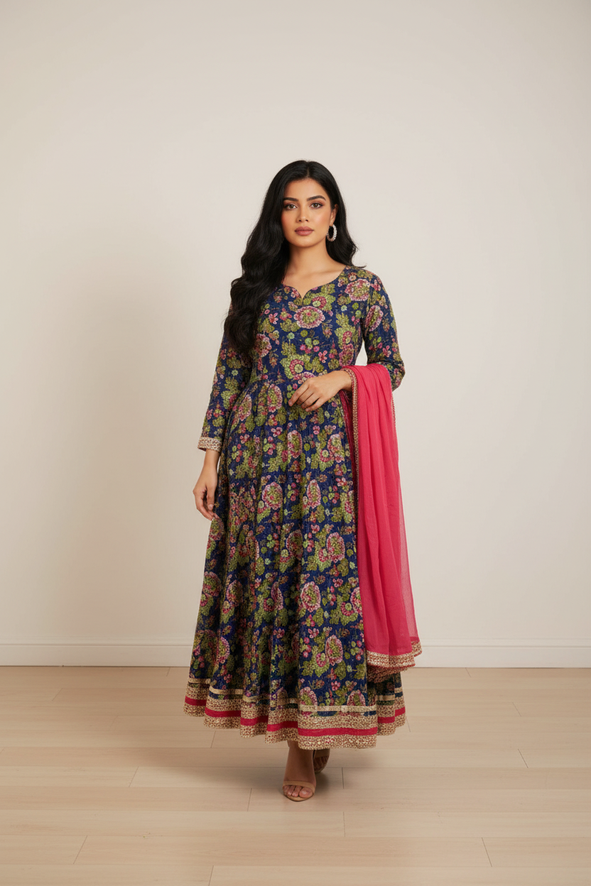 Floral Cotton Salwar - XL (SA36)