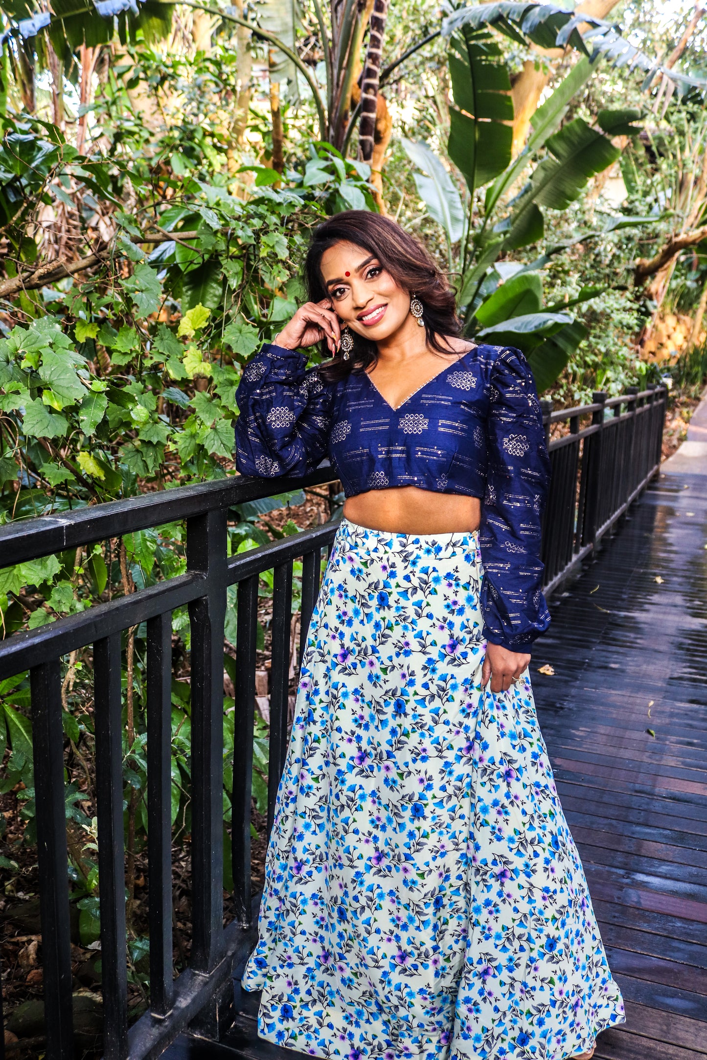 Blue Lehenga/Fusion Set