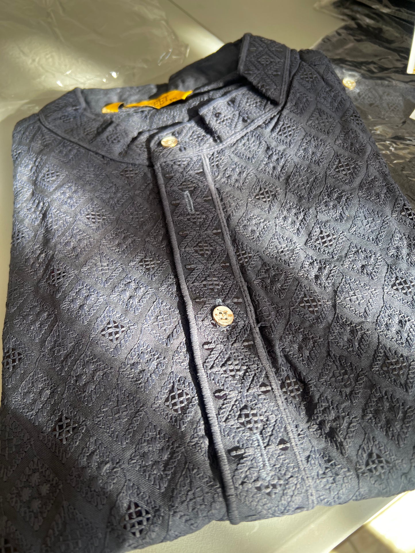Cotton Kurta (Top Only) - DARK GREY