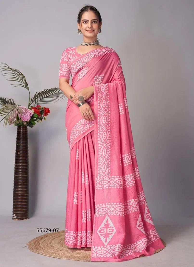 Chanderi Cotton Unstitched Sari