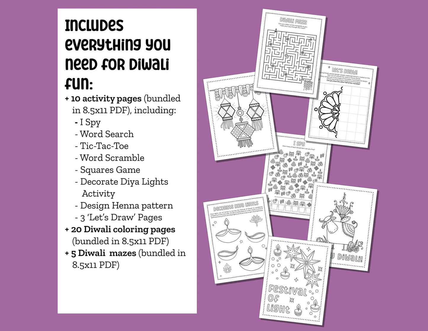 Printable Diwali Activity Book