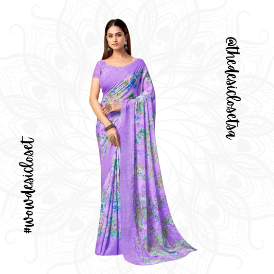 Chiffon Floral Sari
