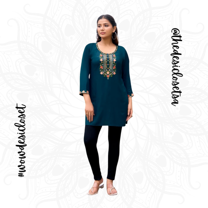 Rayon Embroidered Short Top