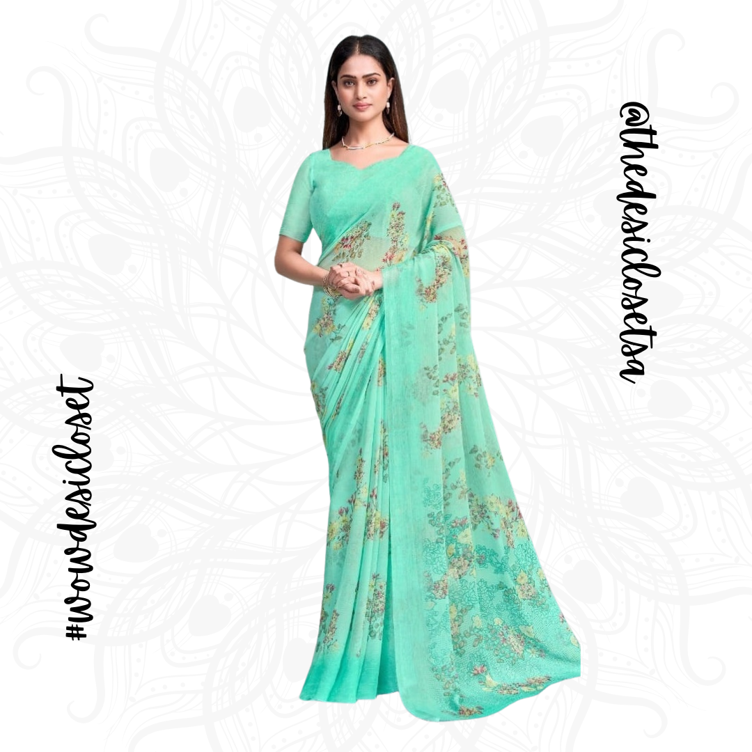 Chiffon Floral Sari