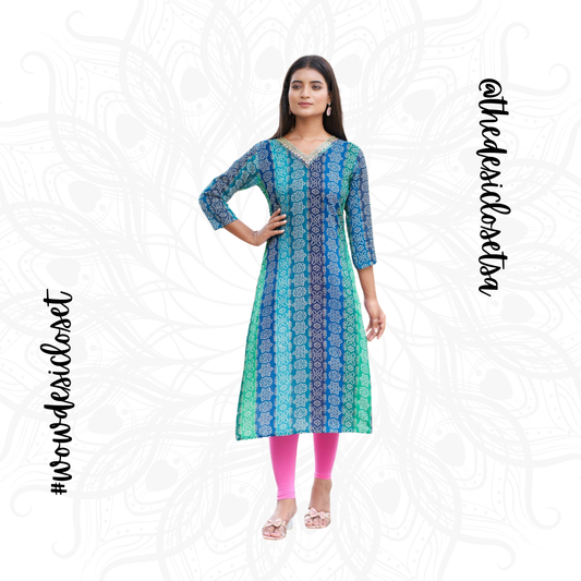 Straight-Cut Printed Rayon Top