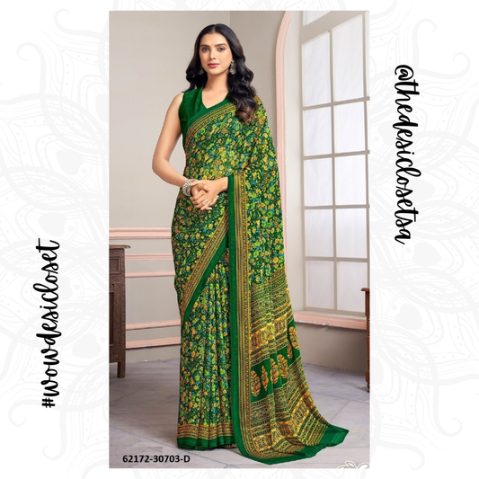 Chiffon Floral Sari
