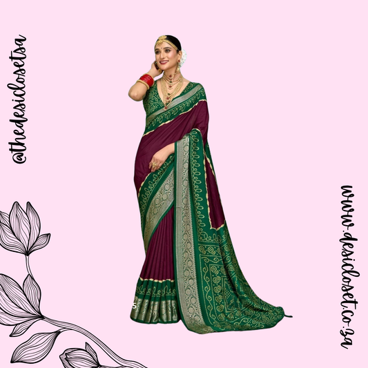 Velvet Tussar Silk Sari