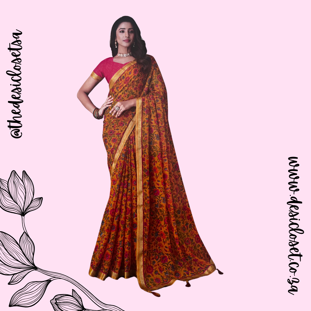 Prepleated Chiffon Sari