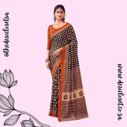 Cotton Unstitched Sari