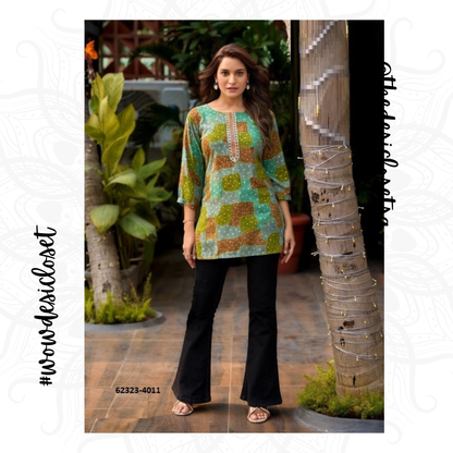 Rayon Printed Short Top