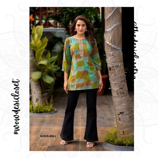 Rayon Printed Short Top