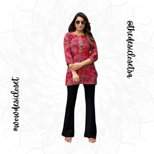 Rayon Printed Short Top