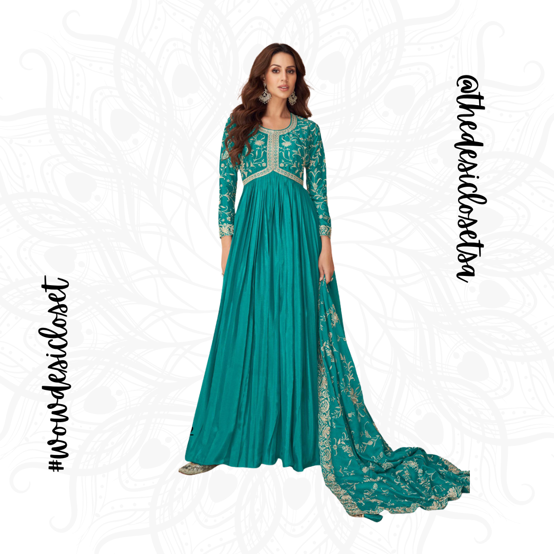 Chinon Silk Gown with Dupatta