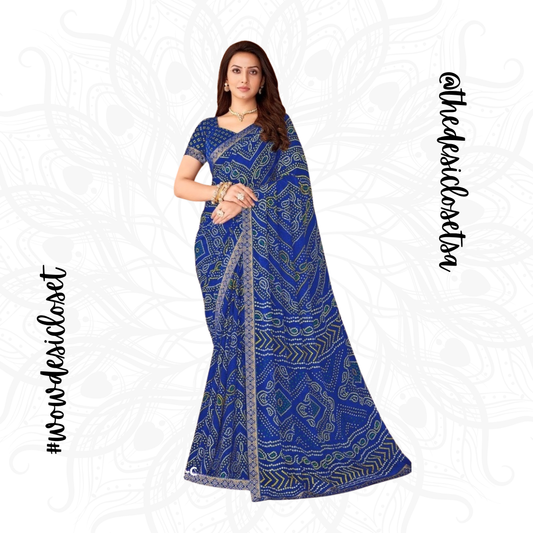 Chiffon Bandhani Sari