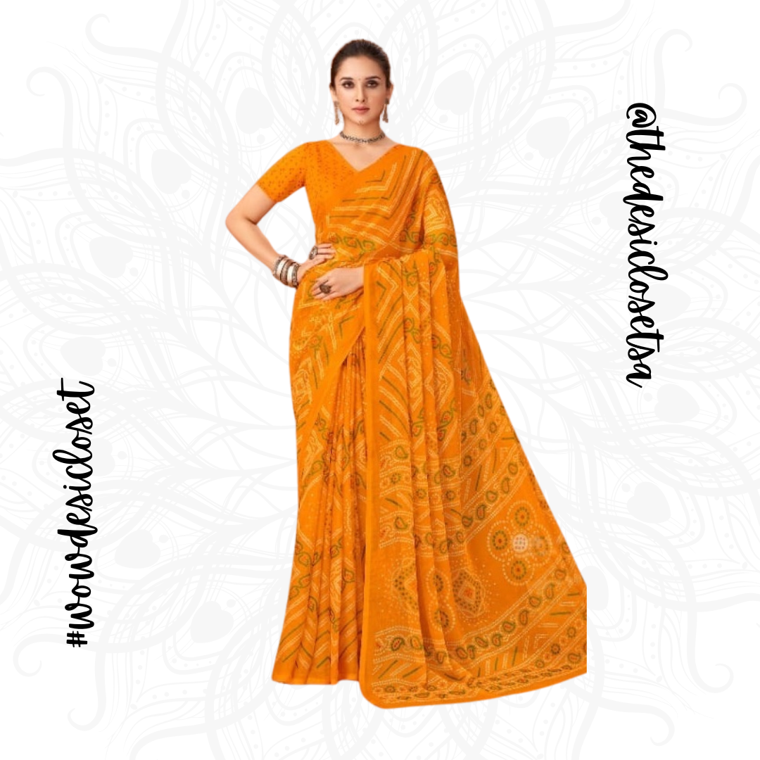 Chiffon Bandhani Sari