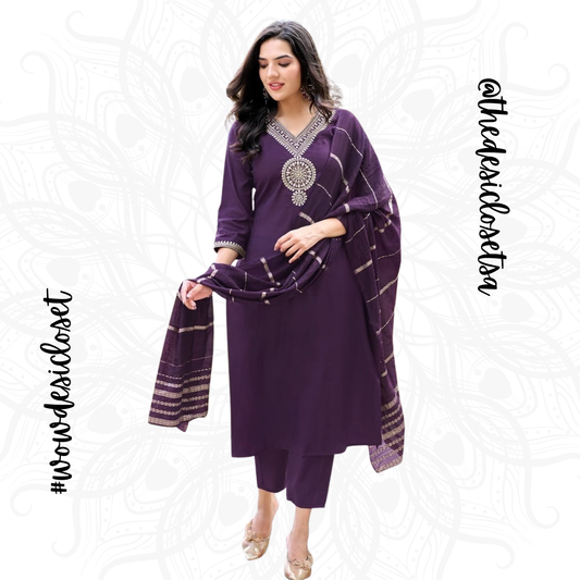 Rayon Salwar Set with Jacquard Dupatta