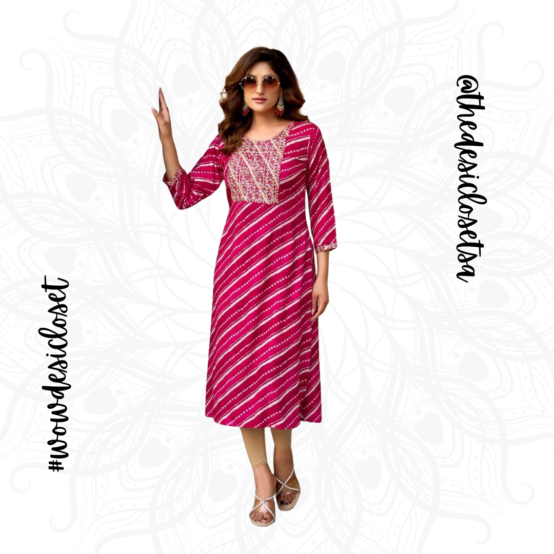 Straight-Cut Printed Rayon Top