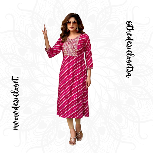 Straight-Cut Printed Rayon Top