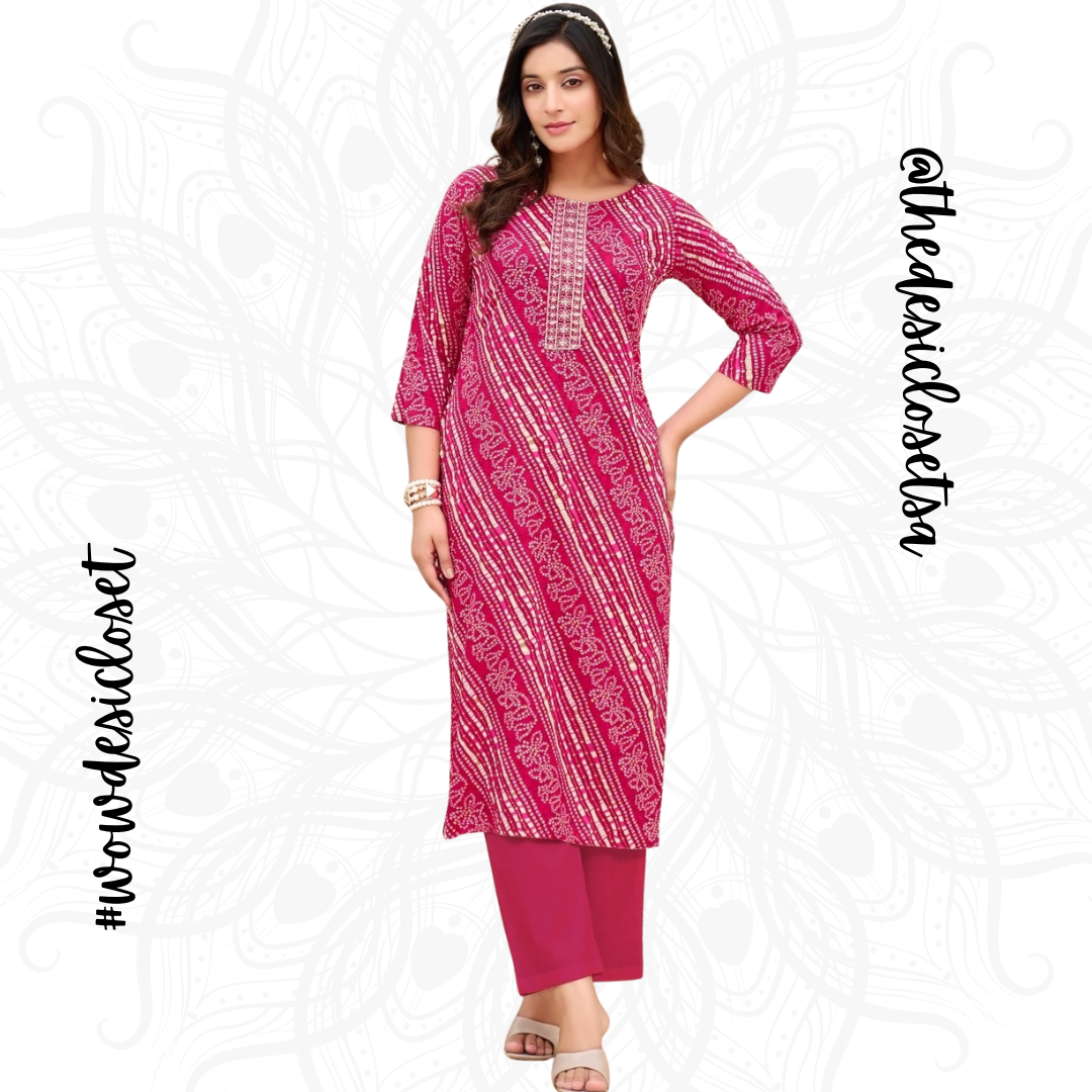 Straight-Cut Printed Rayon Top